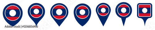 set vector Location pin laos flag icon. Country location symbol Map markers design template illustration Free Download set vector Location pin laos flag icon. Country location symbol Map markers design template illustration - GFXLoad
