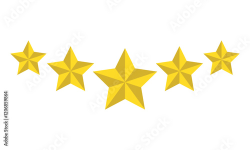 Golden Stars Icon for Reviews, Ratings, and Feedback Design.