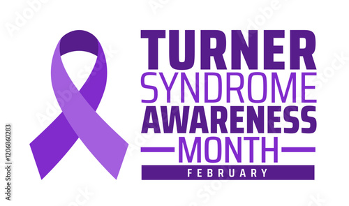 Turner Syndrome Awareness Month background banner or poster design template. observed every year in February. Holiday concept. Use to any Template, card, poster, placard, template.