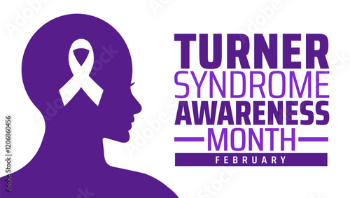 Turner Syndrome Awareness Month background banner or poster design template. observed every year in February. Holiday concept. Use to any Template, card, poster, placard, template.