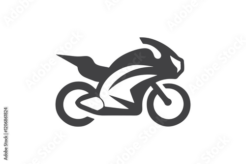 Minimalist Geometric Motorcycle Logo Design Template