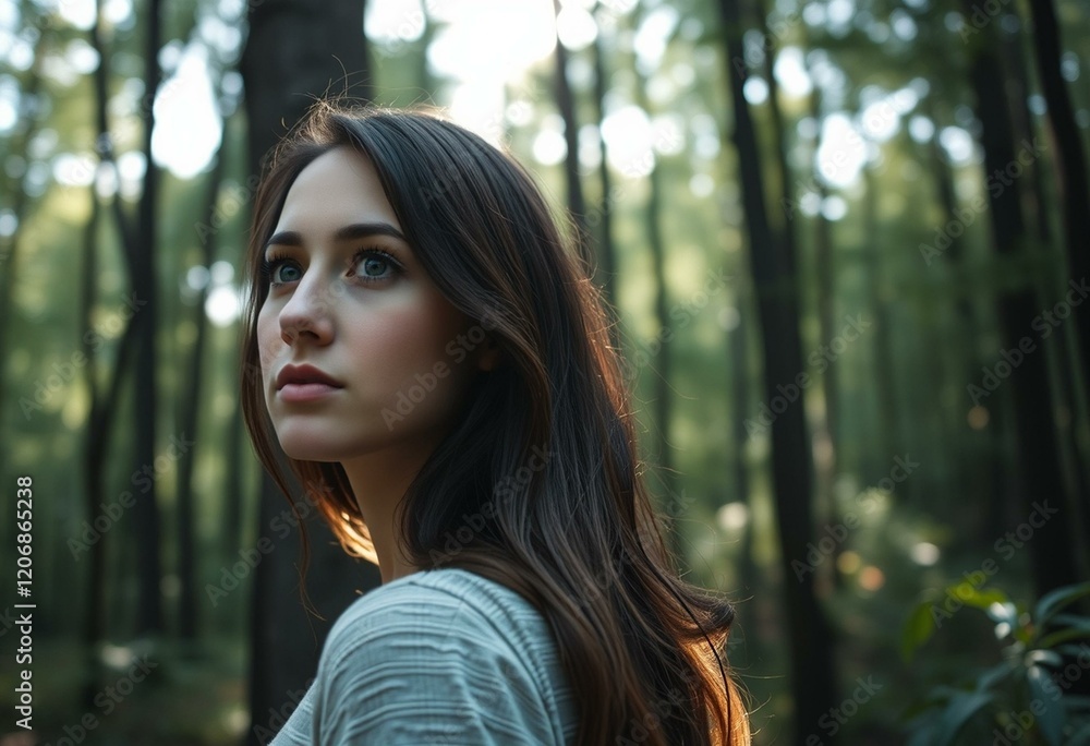 Female portrait in a forest Female portrait in a forest
