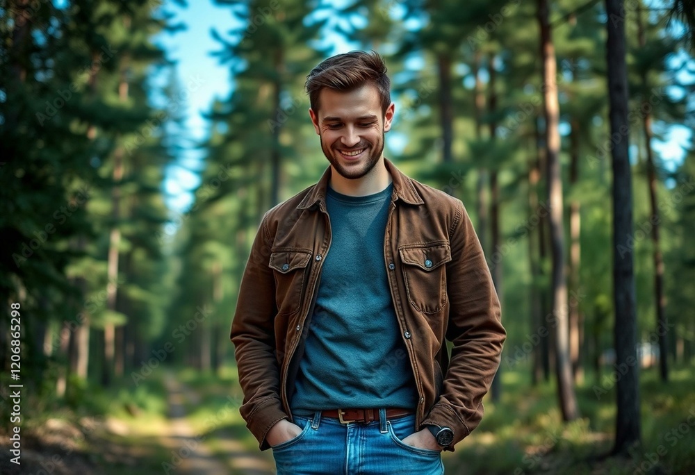 Portait of a male in a forest Portait of a male in a forest