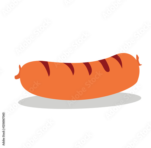 Sausage icon with flat style. Simple sausage 