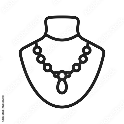 Necklace icon vector image. Suitable for mobile apps, web apps and print media.