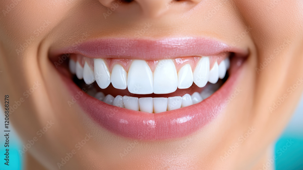 Bright smile with healthy teeth and gleaming enamel, showcasing dental care Bright smile with healthy teeth and gleaming enamel, showcasing dental care