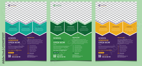 Simple clean creative elegant editable modern corporate professional company business education admission kids online school leaflet poster flyer design template.