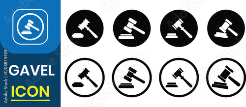 Judge gavel icon vector. Court tribunal, auction hammer, law and justice symbol. vector illustration.