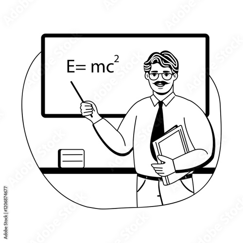 A glyph illustration of a male professor 

