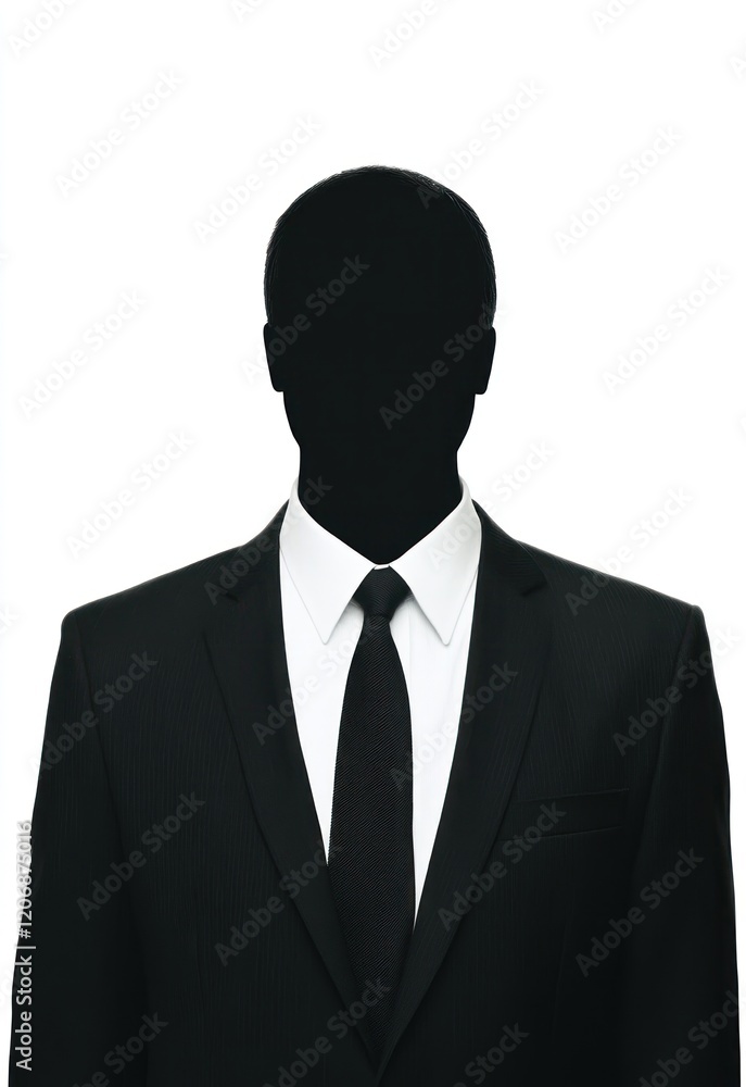 Anonymous Businessman: A faceless figure in a formal suit, representing anonymity, secrecy, or the unknown in the business world. Anonymous Businessman: A faceless figure in a formal suit, representing anonymity, secrecy, or the unknown in the business world.