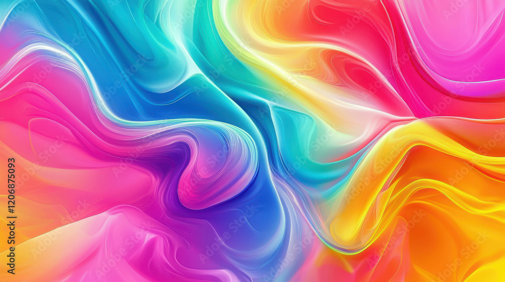 Obraz premium Vibrant Abstract Digital Background with Flowing Colors and Smooth Gradient Effects