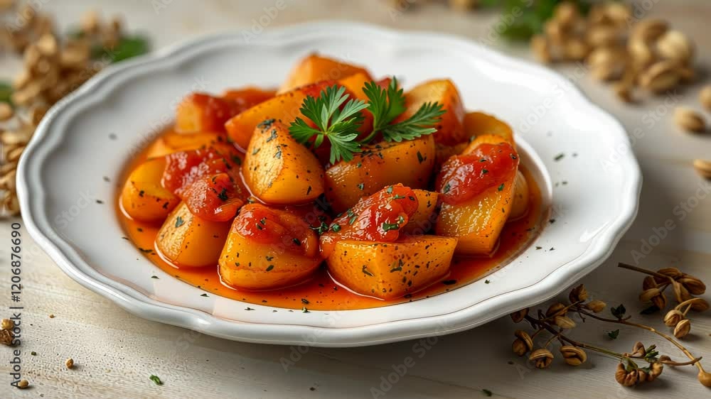 Roasted Carrots with Parsley Garnish on Elegant White Plate, Highlighting Vibrant Colors and Home-cooked Flavor Roasted Carrots with Parsley Garnish on Elegant White Plate, Highlighting Vibrant Colors and Home-cooked Flavor