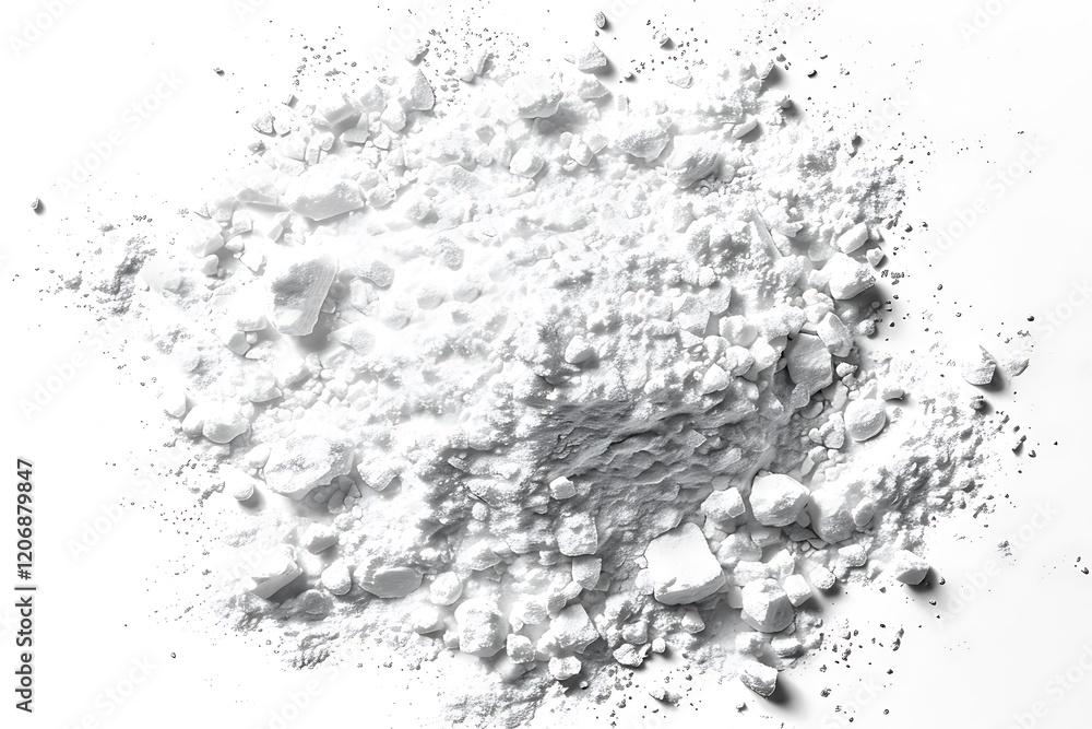 Heap of baking powder isolated on white Heap of baking powder isolated on white