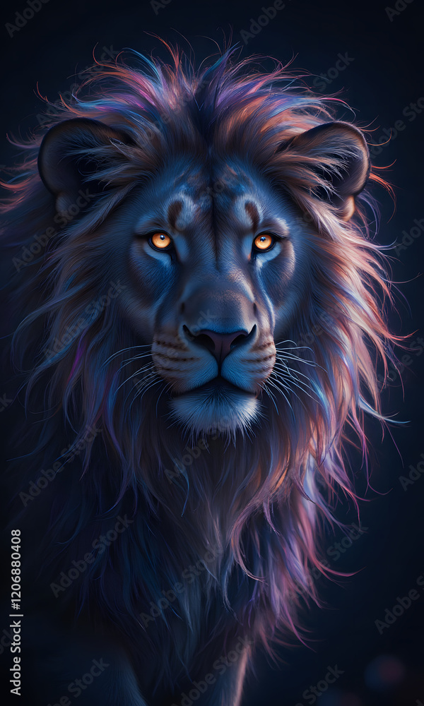 Naklejka premium King of Beasts in the Night