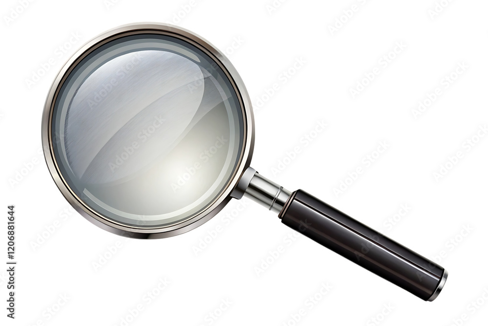 Magnifying glass with a black handle. Isolated, on transparent background. PNG Magnifying glass with a black handle. Isolated, on transparent background. PNG