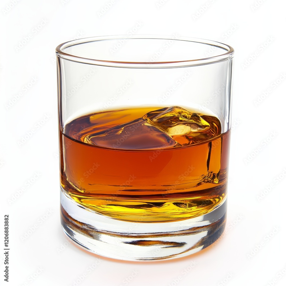 A smooth bourbon with a hint of vanilla, warm and complex, isolated white background A smooth bourbon with a hint of vanilla, warm and complex, isolated white background