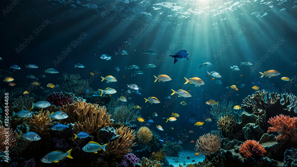 Obraz premium coral reef with fish