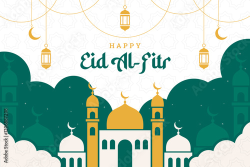 Eid al fitr flat design background