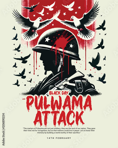 Pulwama Attack a black day in India Social Media Post Template banner
