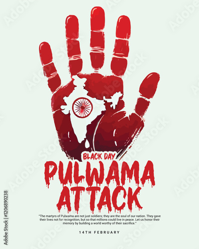Pulwama Attack a black day in India Social Media Post Template banner
