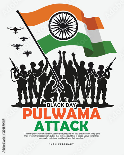 Pulwama Attack a black day in India Social Media Post Template banner
