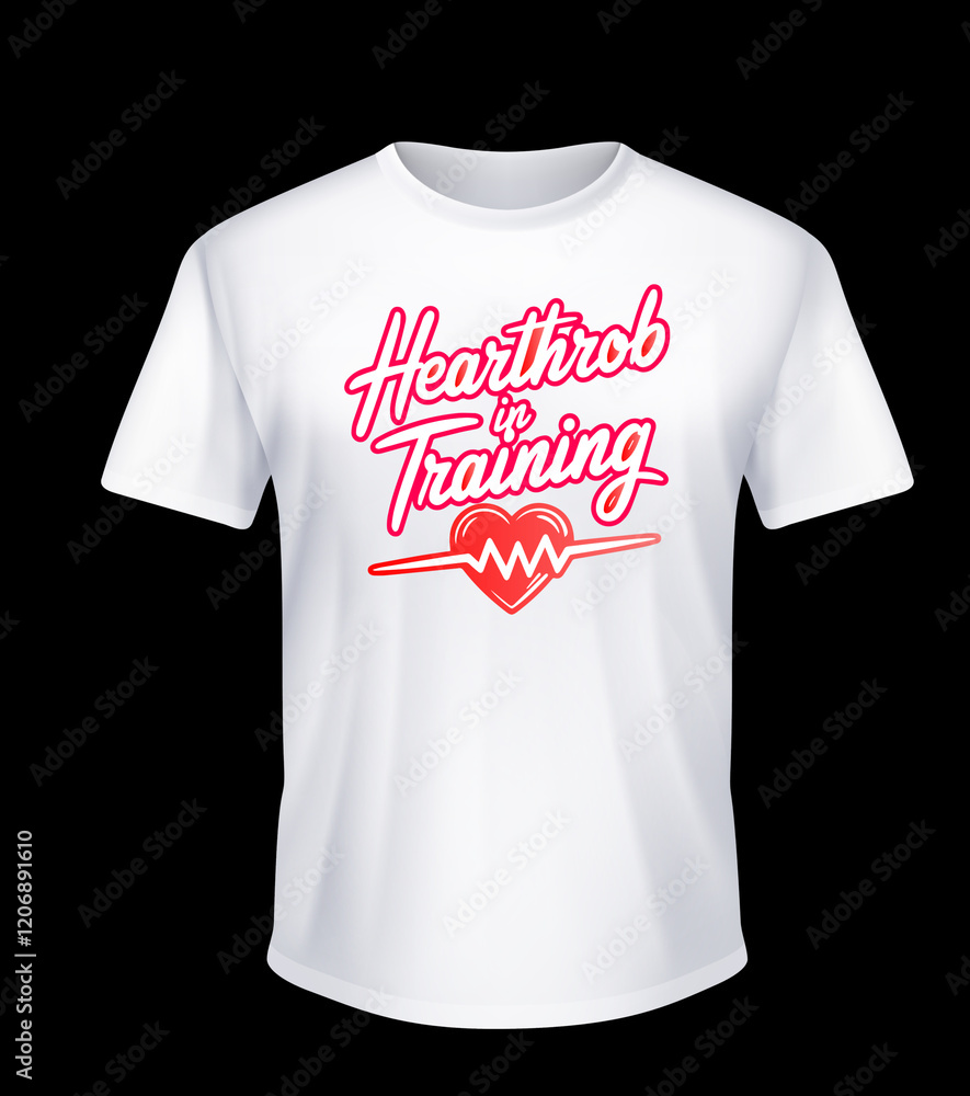 White premium T-shirt with red color design White premium T-shirt with red color design