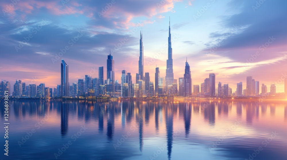 Obraz premium Bright blue sky with a few scattered white clouds during daytime in a clear atmosphere