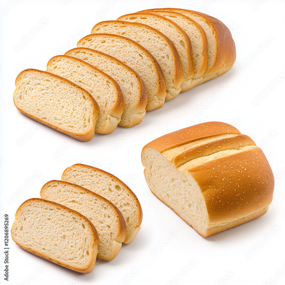 Sliced bread isolated on white background
Sliced bread isolated on white background