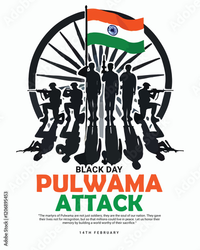 Pulwama Attack a black day in India Social Media Post Template banner
