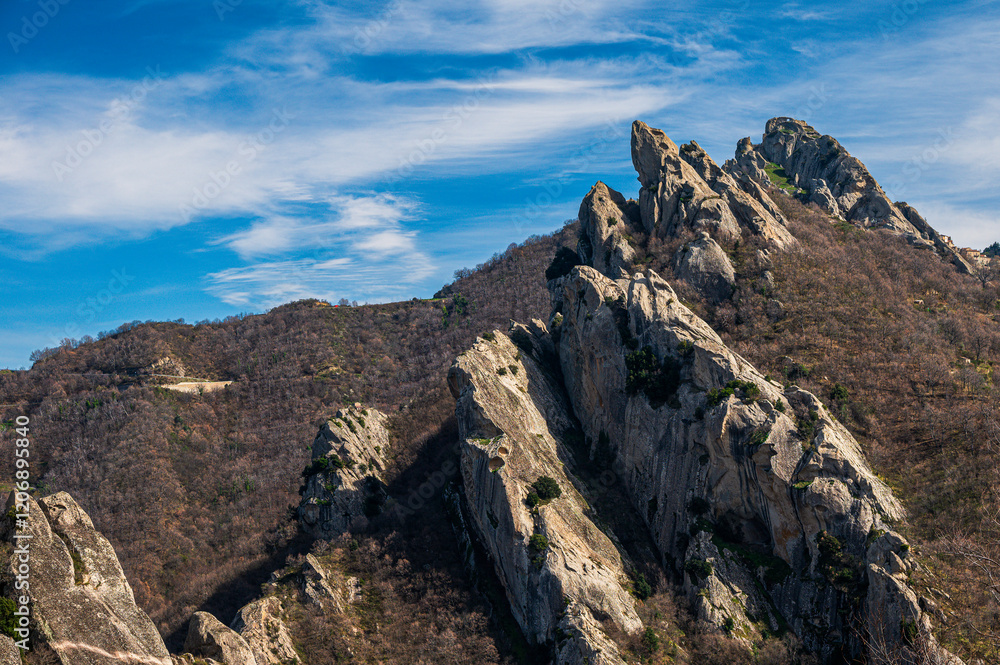 Fototapeta premium landscape inside the Dolomiti Lucane from the village of Castelmezzano, Potenza province, Basilicata