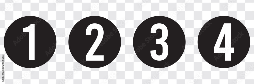 Numbers icon set on transparent background. Numbers icon set on transparent background.