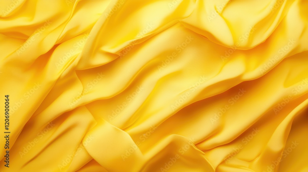 Abstract smooth yellow satin fabric background
