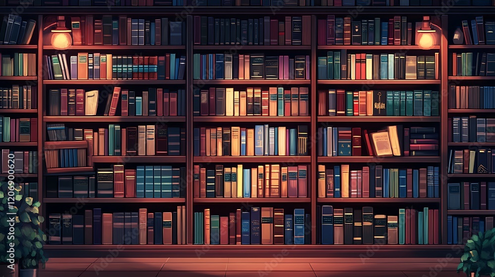 A large bookshelf filled with various books each library background A large bookshelf filled with various books each library background
