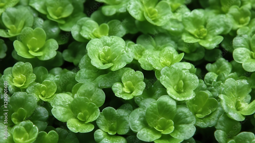 Lush Green Succulent Plants Close Up View Lush Green Succulent Plants Close Up View