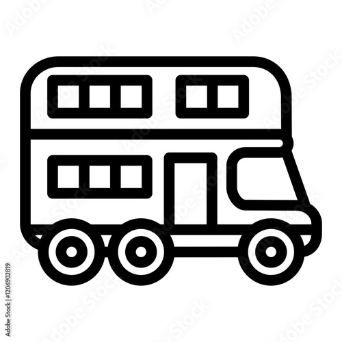 double decker bus outline style