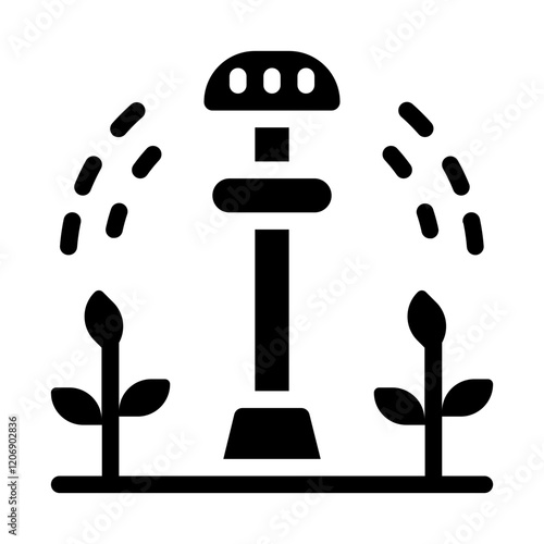 Automated Watering System Solid Icon