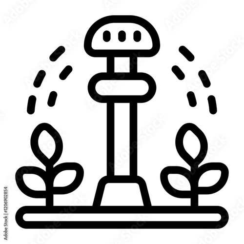 Automated Watering System Line Icon