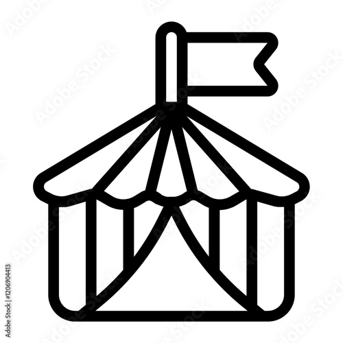 Circus Tent Line Icon