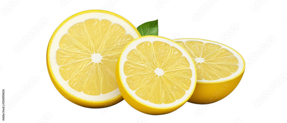 Fototapeta premium lemon slice isolated on transparant background