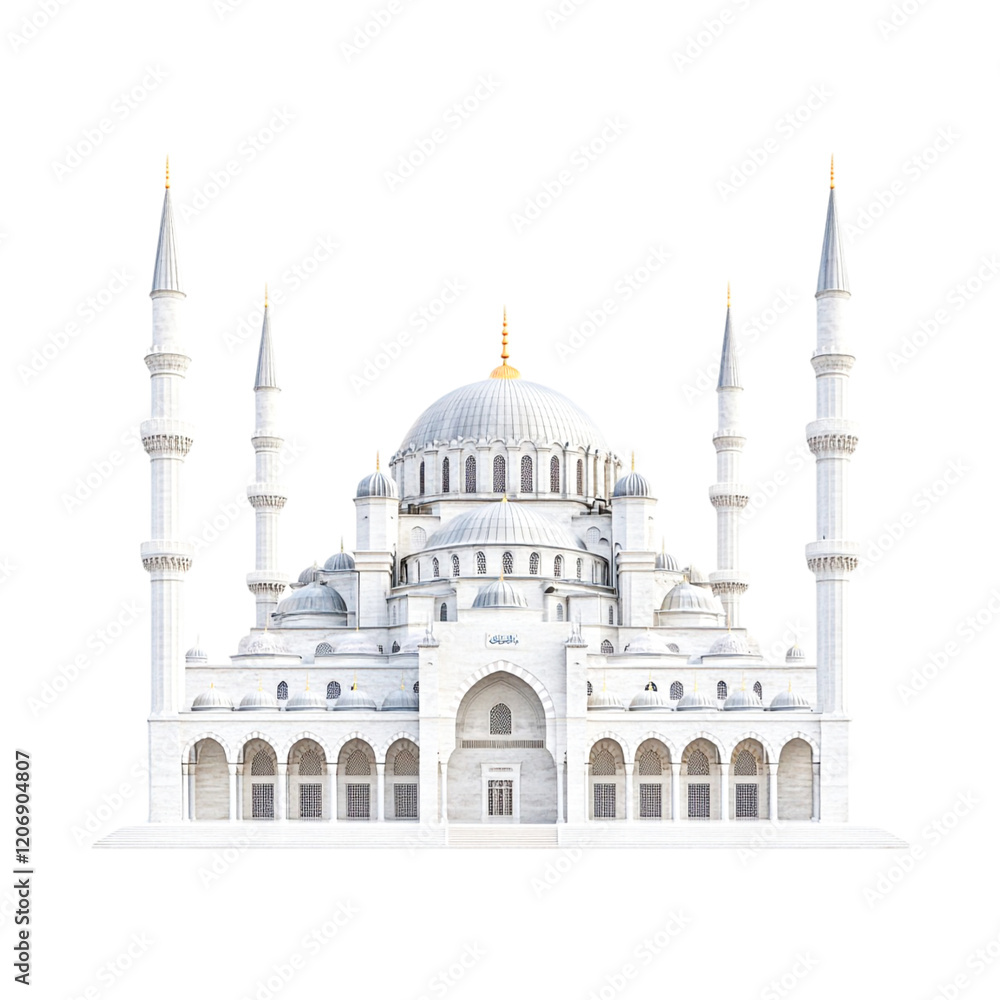 Fototapeta premium Majestic White Mosque Architectural Design Istanbul Turkey
