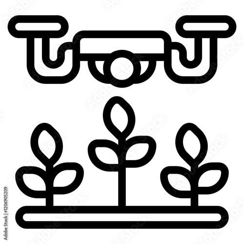 Drone Monitoring Line Icon