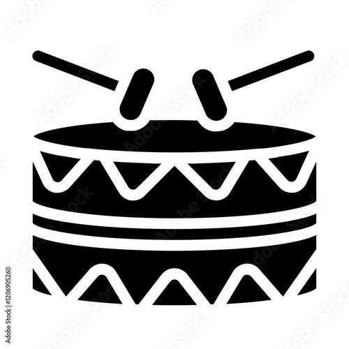 Drum with Circus Logo Solid Icon