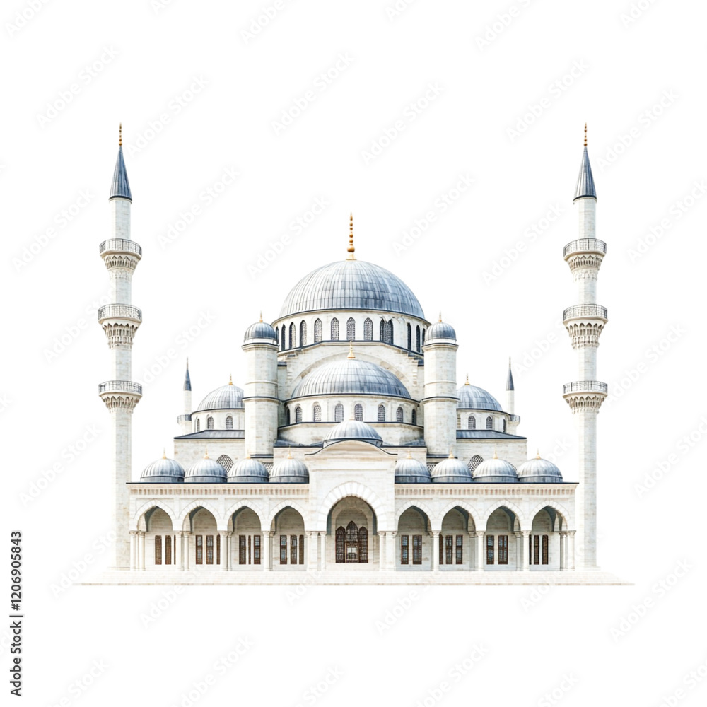 Obraz premium Majestic Mosque Architectural Marvel Stunning Domes Minarets