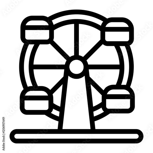 Ferris Wheel Line Icon