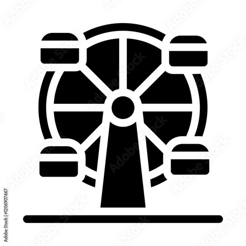 Ferris Wheel Solid Icon