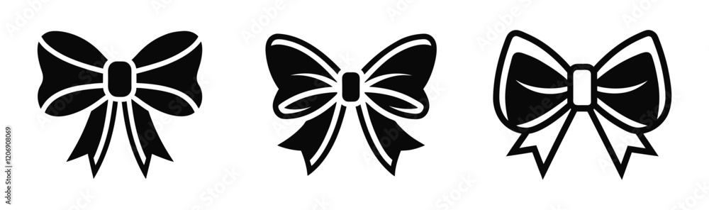 Bow icon set. Vector illustration Bow icon set. Vector illustration