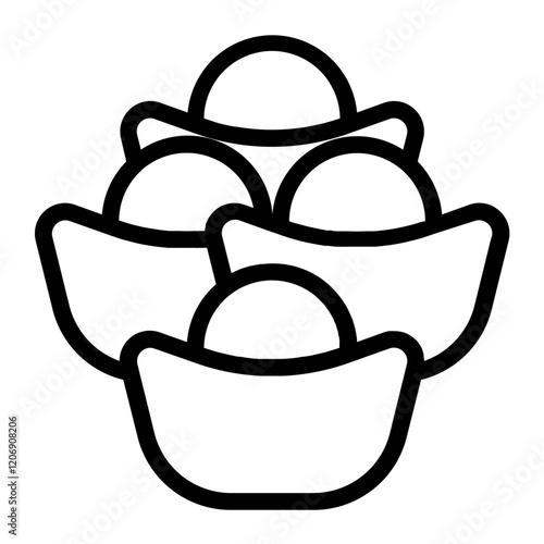 Golden Ingots Line Icon