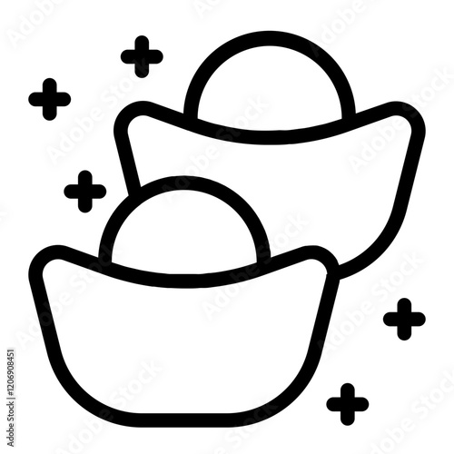 Golden Ingots Line Icon