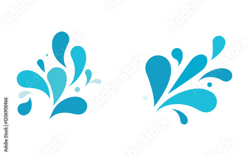 Fresh dynamic flow Water wave splash water drop icon vector illustration design template