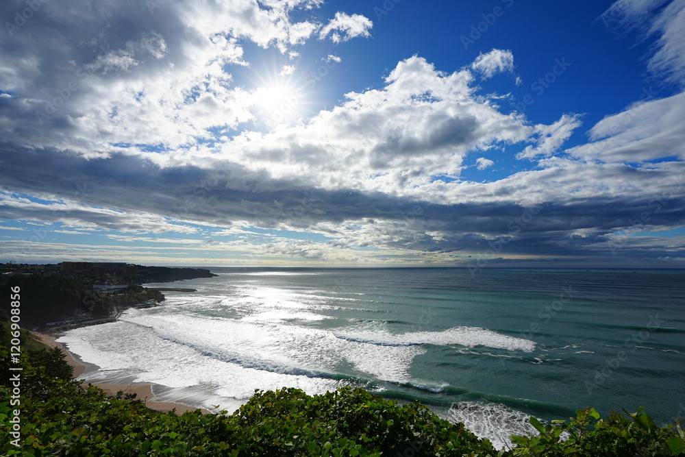 Fototapeta premium wonderful seascape from seaside cliff